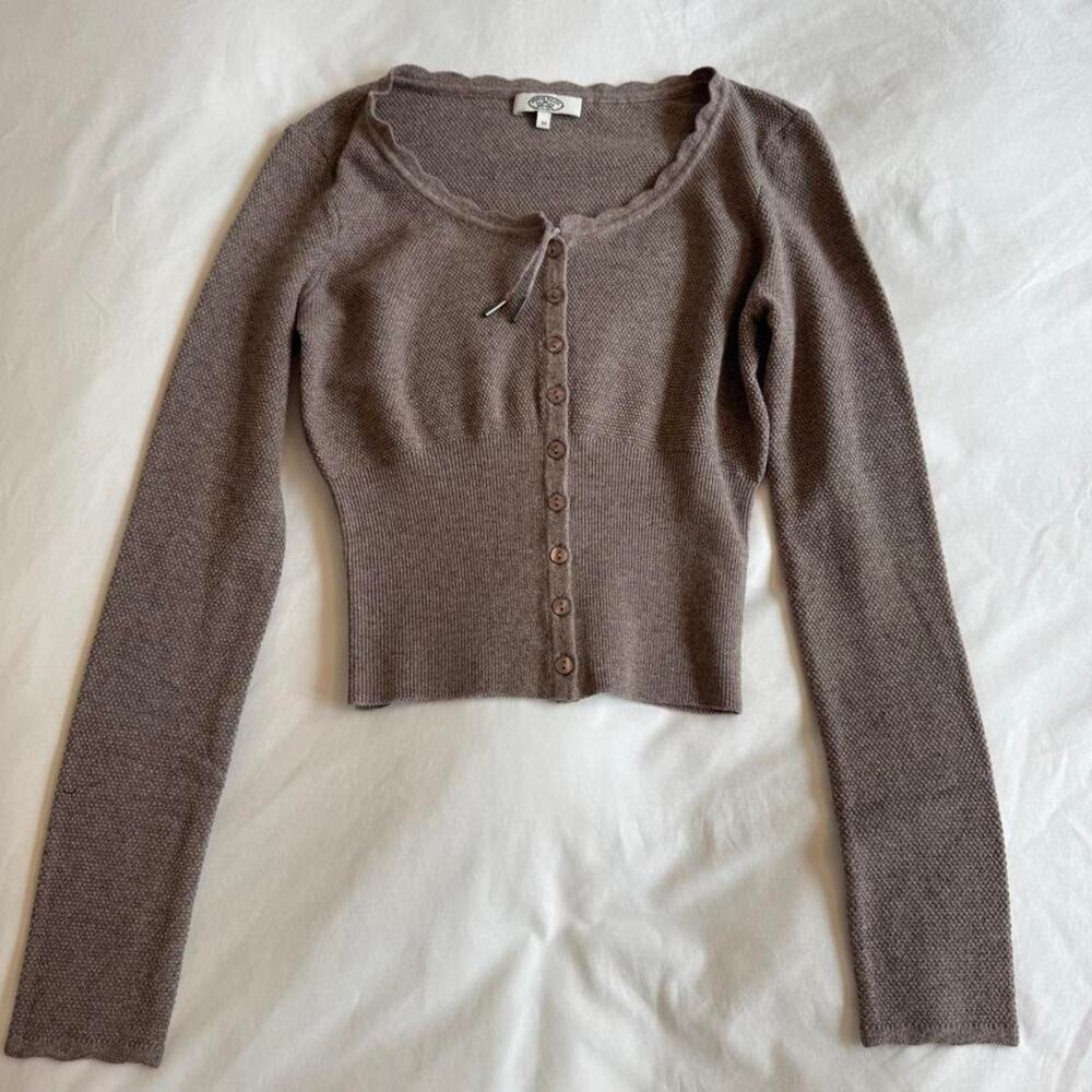 Mirror palais The drawstrting cardigan in brown/beige